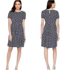 J. Crew Navy Blurred Floral Tiered Dress